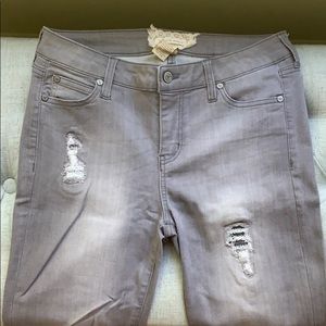 Grey Distressed Denim Pants